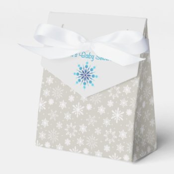 Gray And Blue Snowflake Favor Box by CardinalCreations at Zazzle