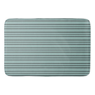 Gray and Blue Stripes Bath Mat