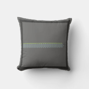 gray and blue / teal floral pillow
