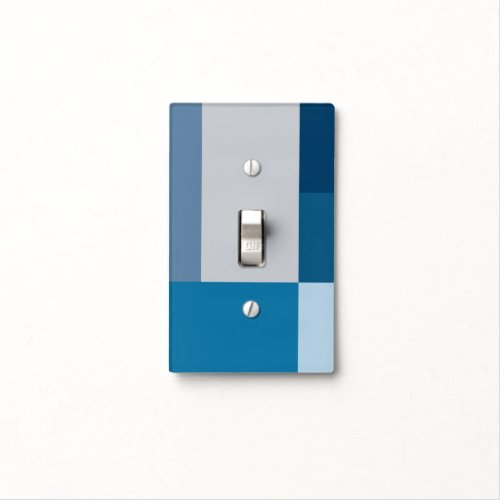 Gray And Blues Color Block Print Light Switch Cover
