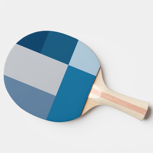 Gray And Blues Color Block Print Ping Pong Paddle (Side)