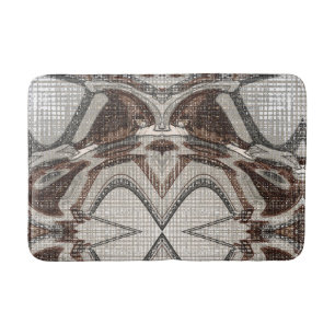 Gray and Brown Abstract Art Bath Mat