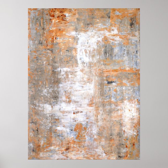 Gray and Brown Abstract Art Painting Poster (Front)