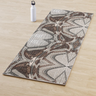 Gray and Brown Abstract Art Yoga Mat
