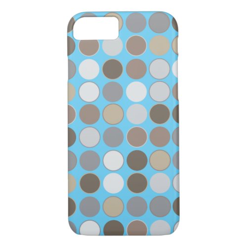 Gray and Brown Circles wBlue Modern Pattern iPhone 87 Case