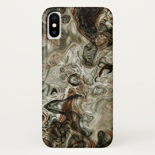 Gray And Brown Flowing Marble Case-Mate iPhone Case (Back)