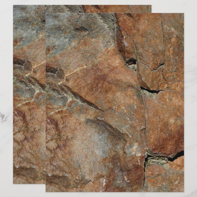 Gray And Brown Stone Nature Scrapbook Paper (Front/Back)