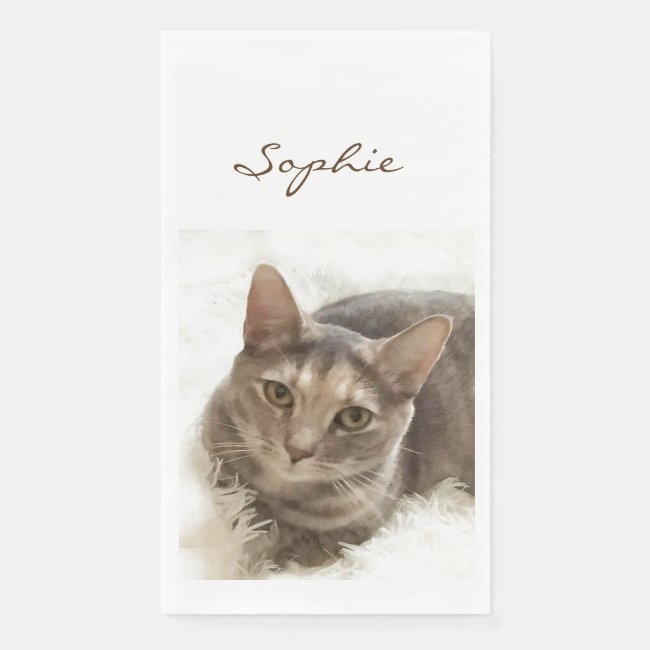 Gray and Brown Tabby Cat Paper Guest Towels
