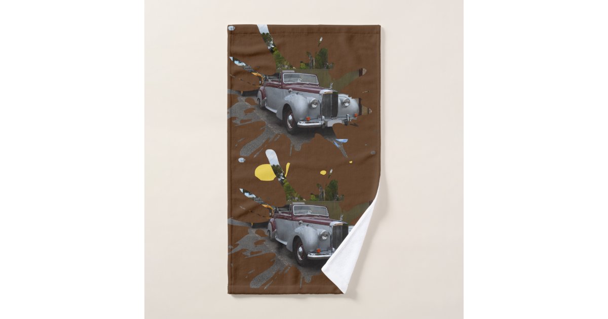 Gray And Burgundy Vintage Classic Car, Bath Towel Set Zazzle