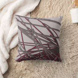 Gray and Burgundy Wine Modern Elegant Abstract Throw Pillow | Zazzle