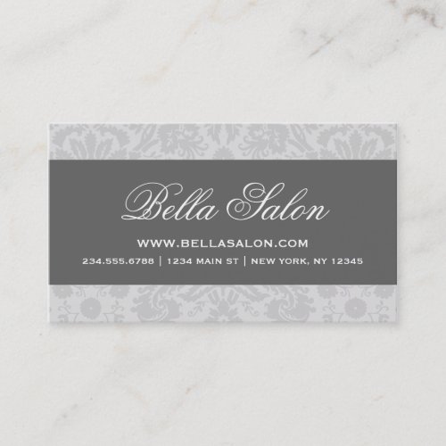Gray &amp; Charcoal Elegant Vintage Damask Business Card Templates
