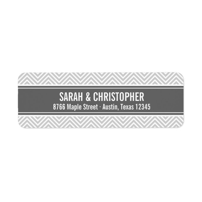 Gray and Charcoal Modern Chevron Label (Front)