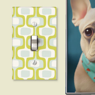 Gray and Chartreuse  Mid-Century Modern Pattern Light Switch Cover