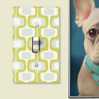 Gray and Chartreuse Mid-Century Modern Pattern Light Switch Cover