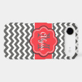 Gray and Coral Chevron Phone Case (Back (Horizontal))