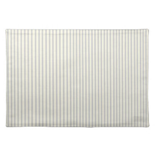 Gray and Cream Modern Farmhouse Ticking Stripe Cloth Placemat