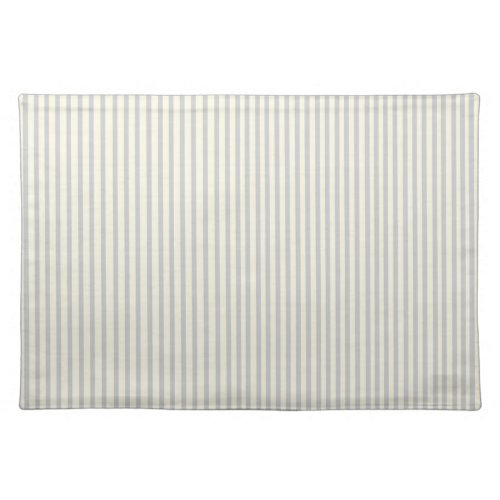 Gray and Cream Modern Farmhouse Ticking Stripe Cloth Placemat