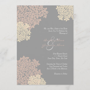 Gray and Cream Queen Anne's Lace Invitation