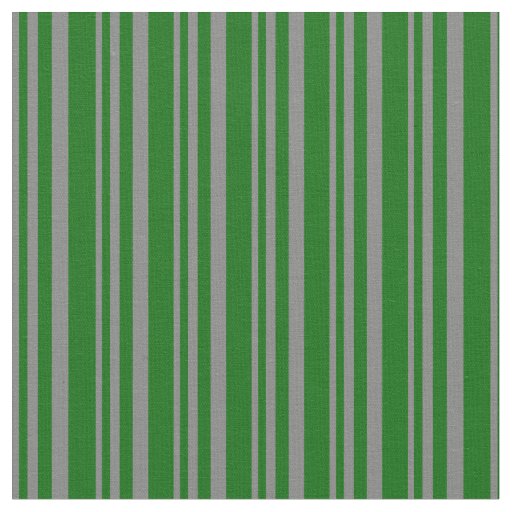 Gray and Dark Green Colored Lines Pattern Fabric