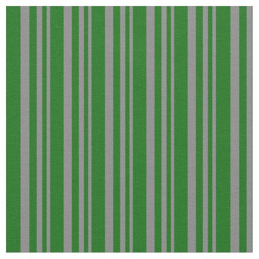 Gray and Dark Green Striped Pattern Fabric