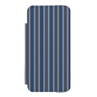 gray and denim pinstripes iPhone SE/5/5s wallet case