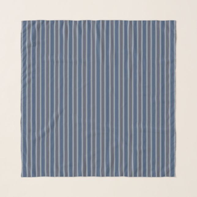 gray and denim pinstripes scarf (Front)