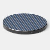 gray and denim pinstripes wireless charger  (Front 2)