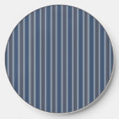 gray and denim pinstripes wireless charger  (Front)