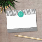 Gray and Emerald Chevrons with Single Monogram