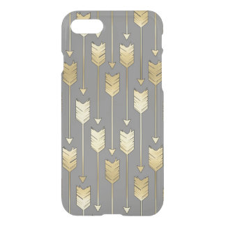 Gray and Faux Gold Arrows Pattern iPhone SE/8/7 Case