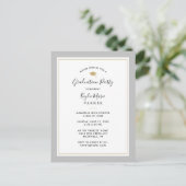Gray and Gold 3 Photo Graduation Party Invitation (Standing Front)