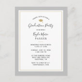 Gray and Gold 3 Photo Graduation Party Invitation (Front)