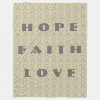 Gray and Gold Awareness Ribbon Angel Blanket