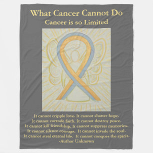 Gray and Gold Awareness Ribbon Angel Blanket