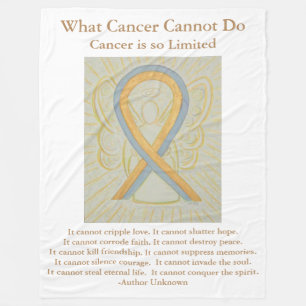Gray and Gold Awareness Ribbon Angel Blanket