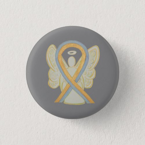 Gray and Gold Awareness Ribbon Custom Angel Pins