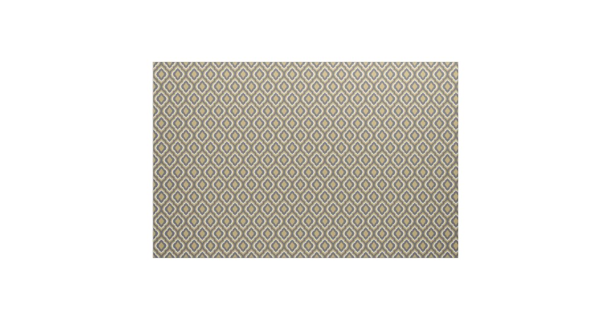 Cotton and Linen Canvas Print - Gold Ikat Geometries - British Imported main image 1