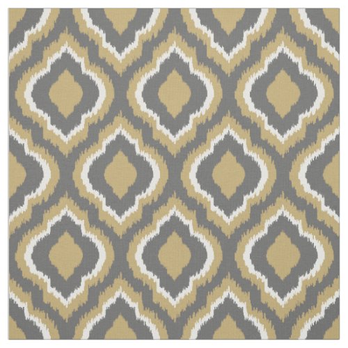 Gray and Gold Ikat Moroccan Fabric