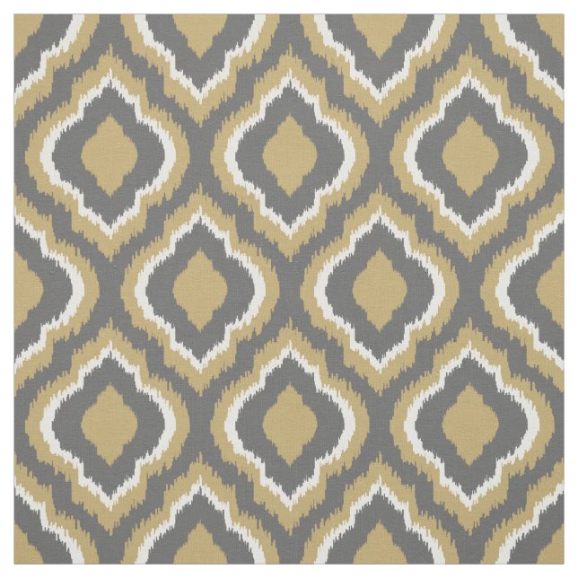 Gray and Gold Ikat Moroccan Fabric (Swatch)