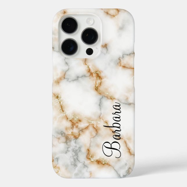 Gray And Gold Marble Personalize Case-Mate iPhone Case (Back)