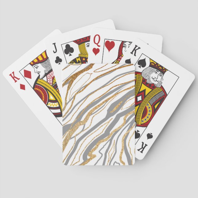 Gray and Gold Marble Poker Cards (Back)