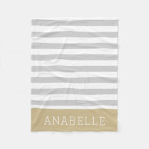 Gray and Gold Stripes Monogram | Editable Colors