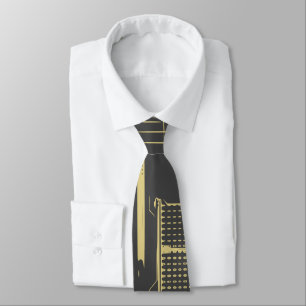 gray and gold Tech Motherboard   Circuit Board Neck Tie