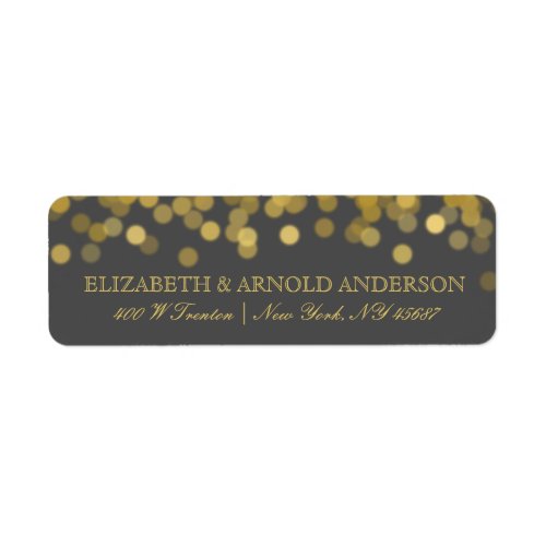 Gray and Gold Twinkle Modern Return Address Labels