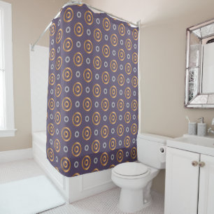 Gray And Golden Circles Shower Curtain