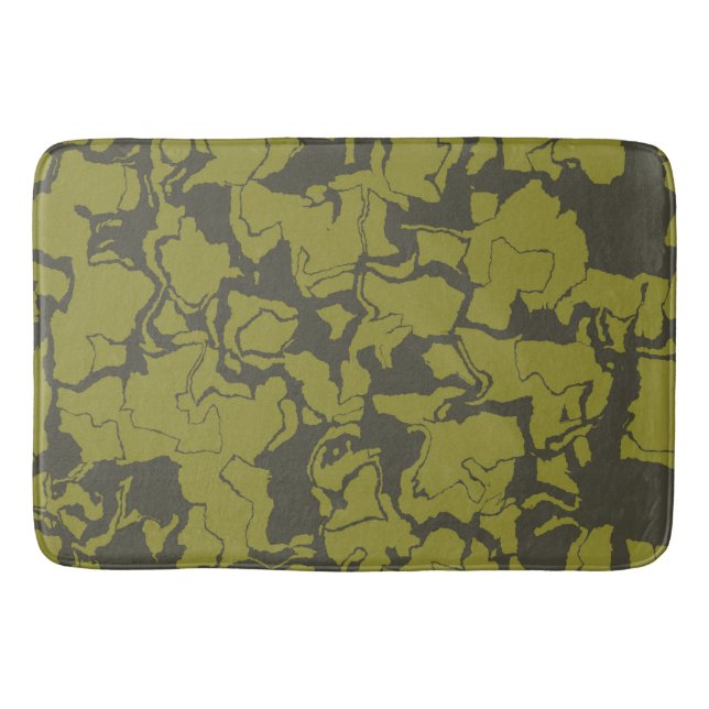 Gray and Green abstract  Bath Mat (Front)