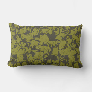Gray and Green abstract Lumbar Pillow