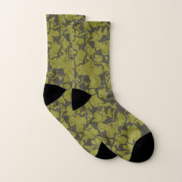 Gray and Green abstract Socks
