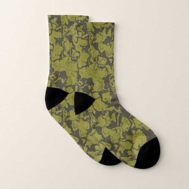 Gray and Green abstract Socks (Pair)