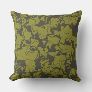Gray and Green abstract Throw Pillow